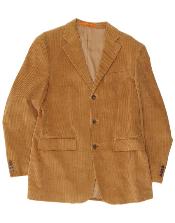 Springfield Herre 3-knaps fløjlsblazerjakke IT 48 Medium Beige Bomuld