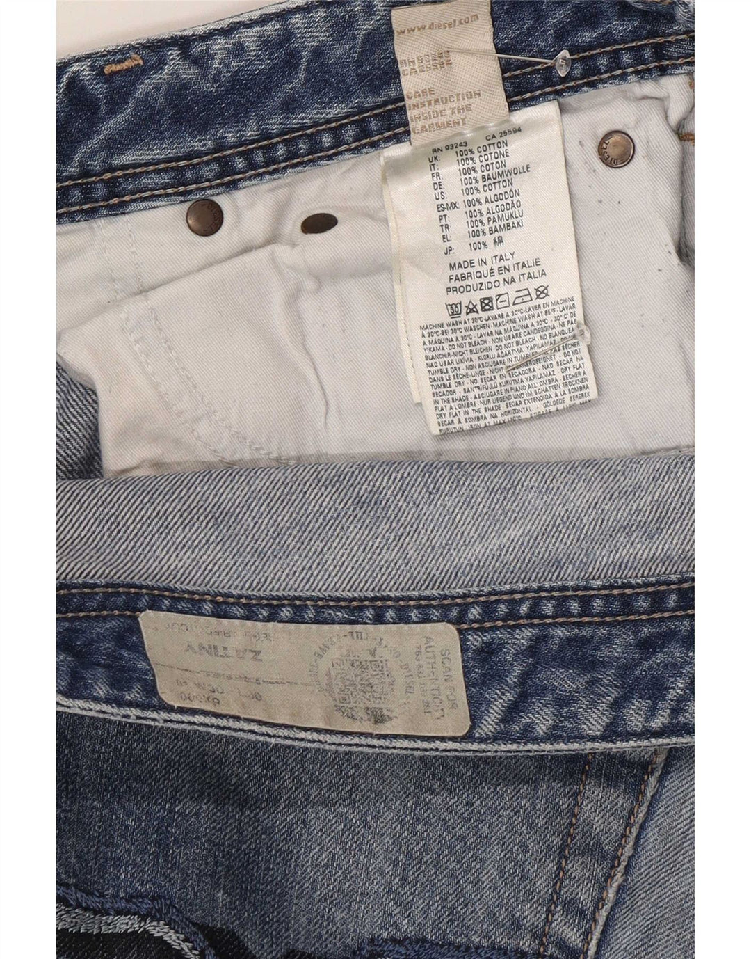 Diesel Herre Zatiny Regular Bootcut Jeans W30 L27 Blå Bomuld