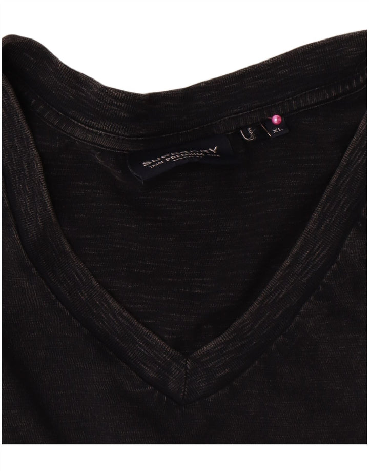 Superdry T-shirt top til mænd XL sort bomuld
