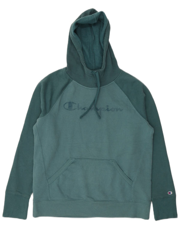 Champion Herre grafisk hættetrøje Jumper Medium Blue Colourblock Bomuld
