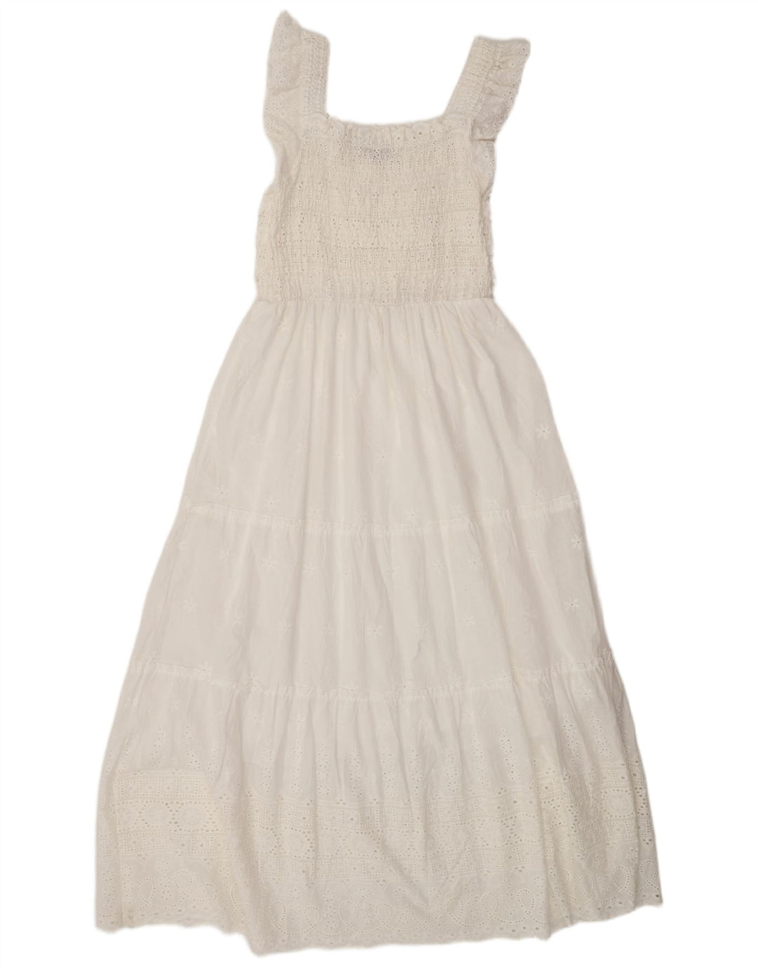 Gaudi Dame ærmeløs Maxikjole UK 12 Medium White Bomuld