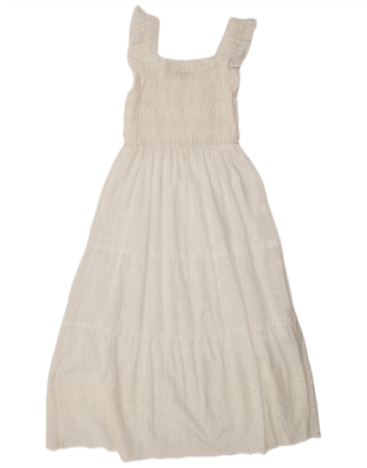 Gaudi Dame ærmeløs Maxikjole UK 12 Medium White Bomuld