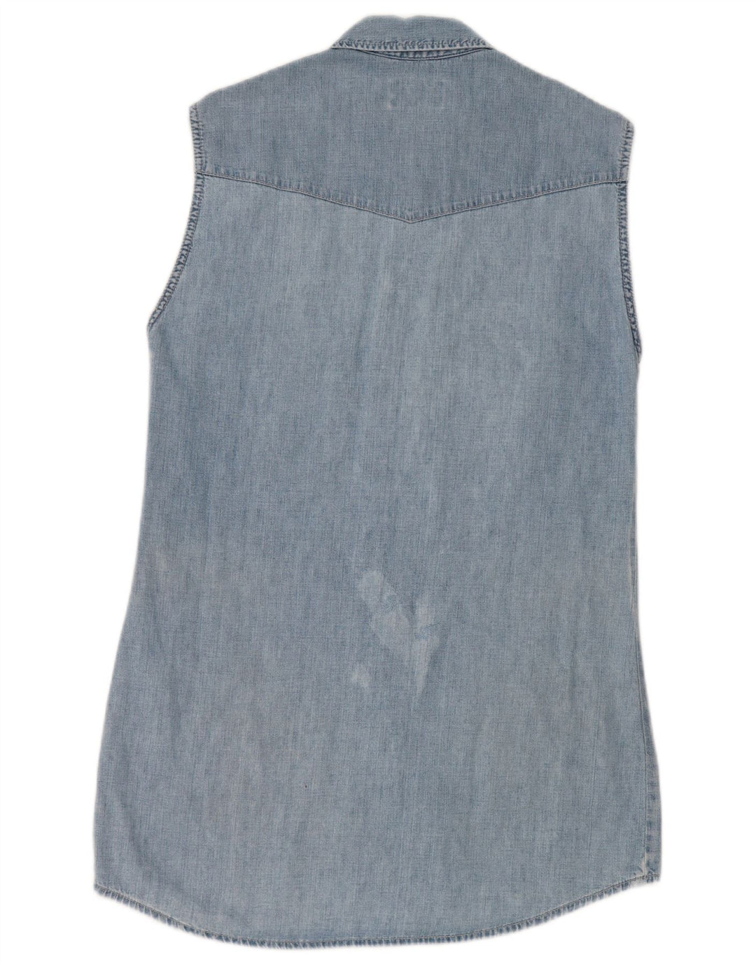 Mustang Dame Ærmeløs Denim Kjole UK 14 Medium Blue