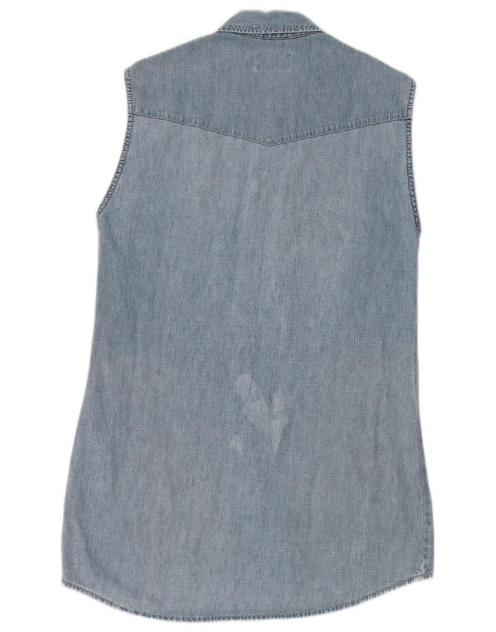 Mustang Dame Ærmeløs Denim Kjole UK 14 Medium Blue