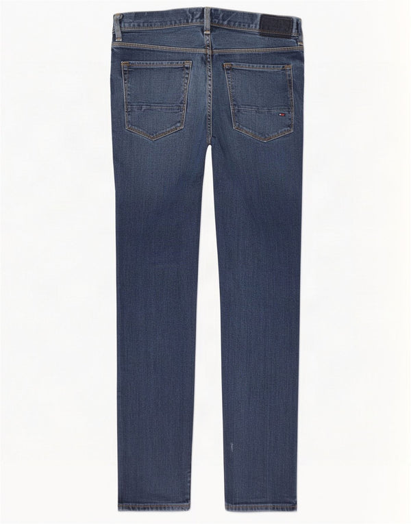 Tommy Hilfiger Herre Bleecker Distressed Slim Jeans W32 L32 Marineblå Bomuld