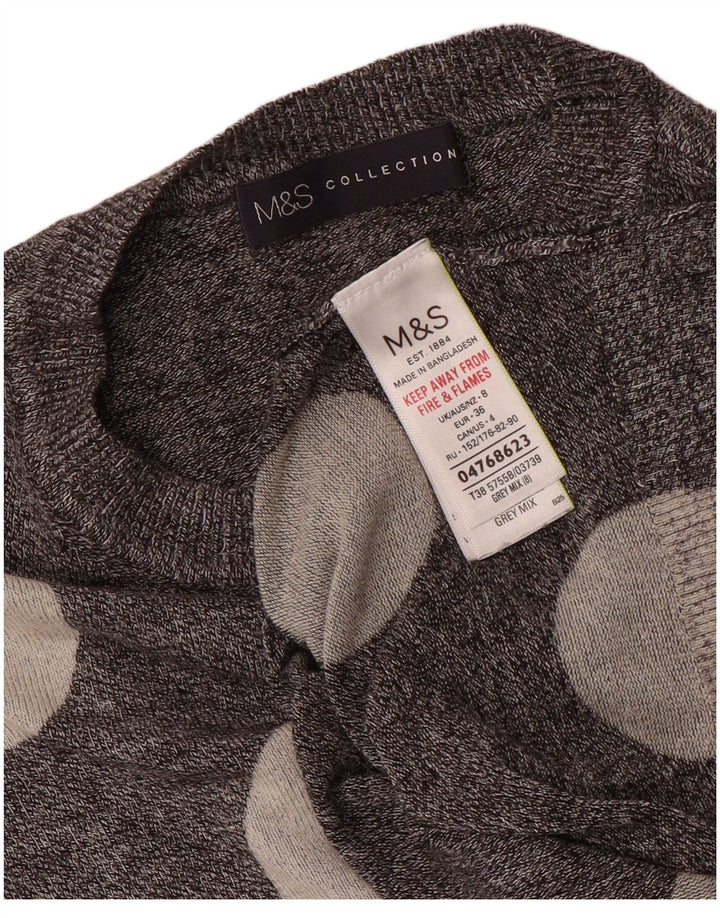 Marks & Spencer Dame sweater med rund hals DK 8 lille grå polka Dot
