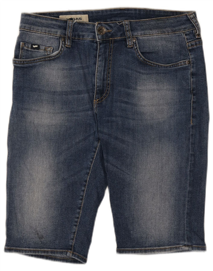 Gas Herre Denim Shorts W33 Medium Blue Cotton