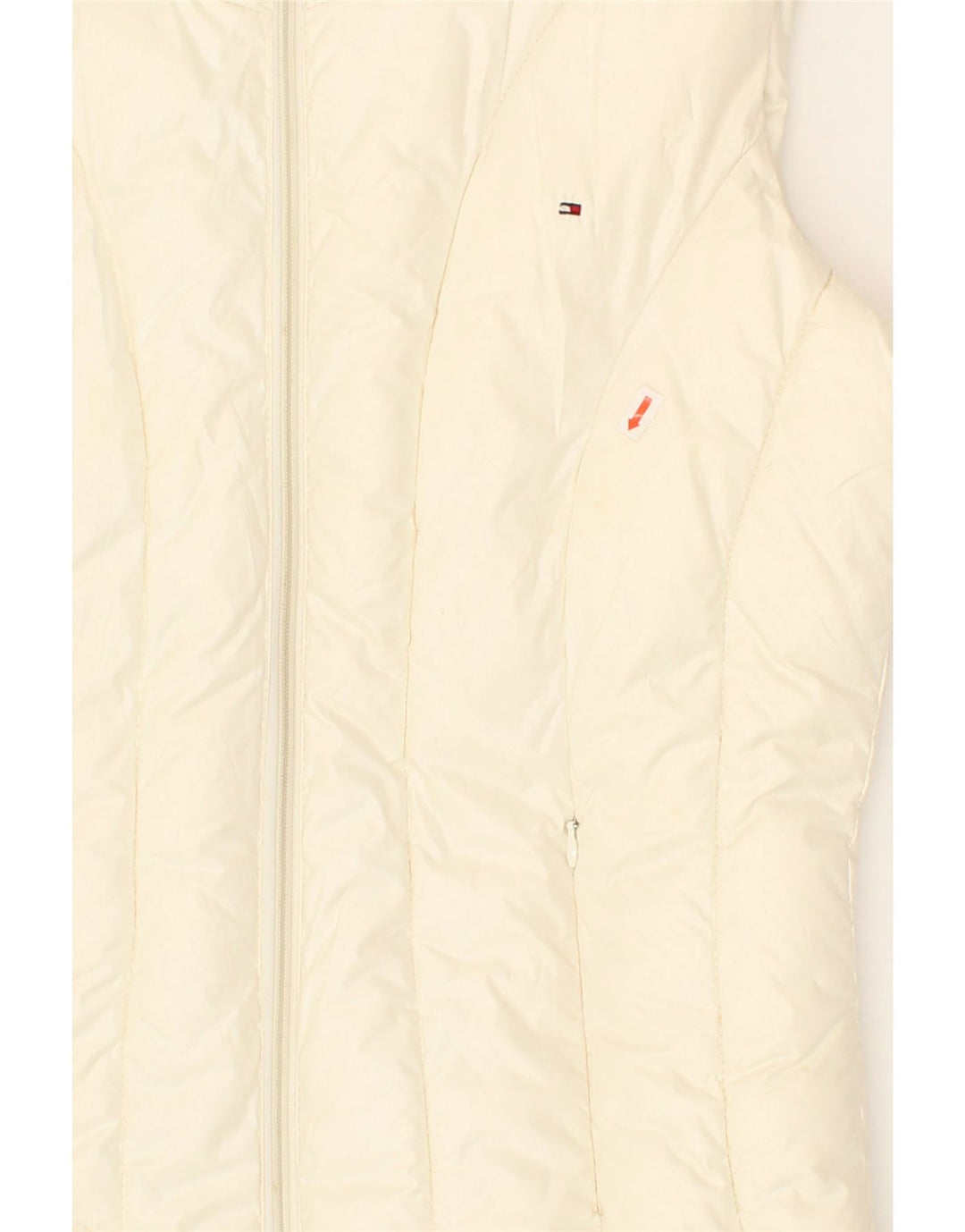 TOMMY HILFIGER Girls Padded Gilet 15-16 Years Off White Polyester Vintage Tommy Hilfiger and Second-Hand Tommy Hilfiger from Messina Hembry 
