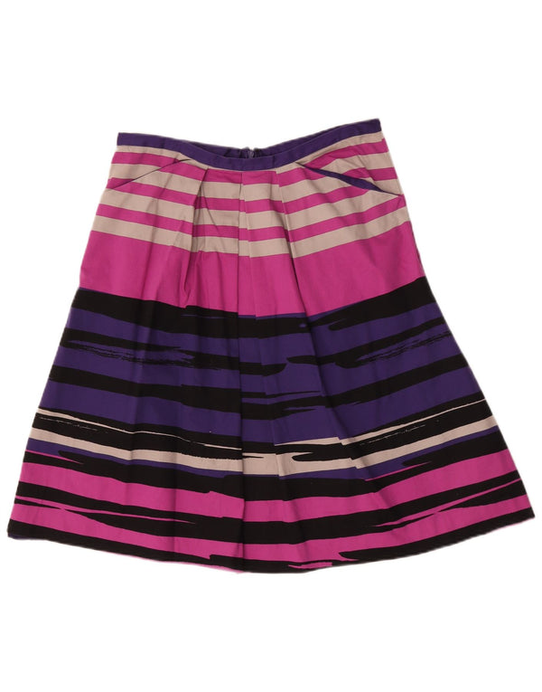 Hobbs Kvinder plisseret A-line nederdel UK 14 Large W32 Flerfarvet stribet