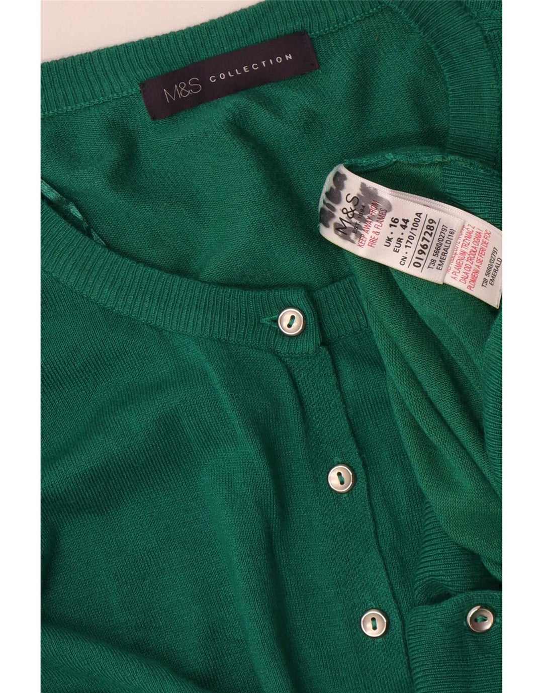 Marks & Spencer Dame Cardigan Sweater UK 16 Large Green Viscose