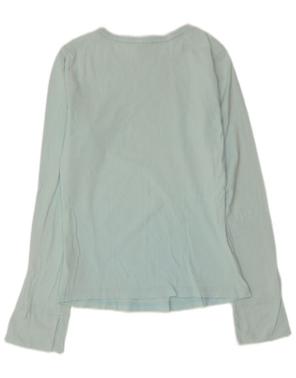 ADIDAS Dame Top Langærmet UK 10 Lille Blå Bomuld