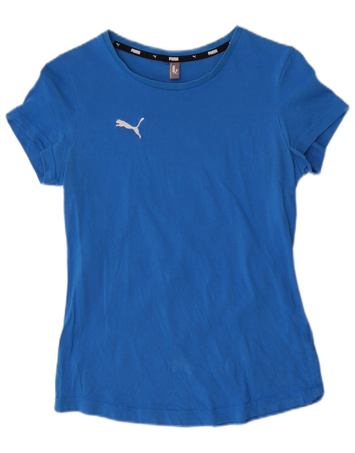 Puma Dame T-Shirt Top UK 8 Lille Blå