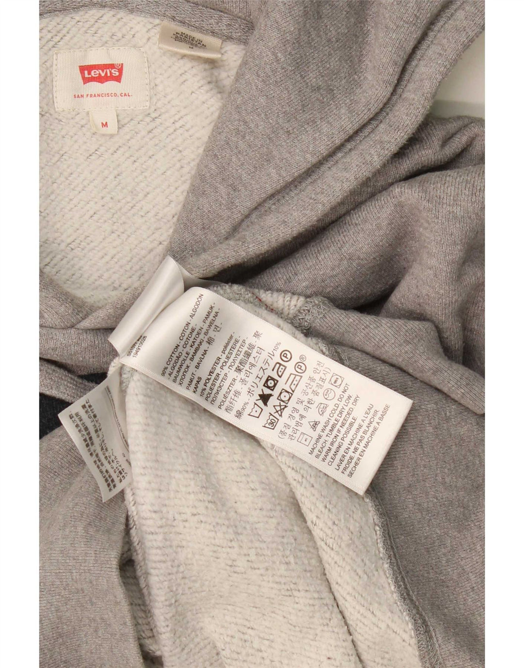 Levi's Grafisk hættetrøje til mænd mellemgrå flækket bomuld