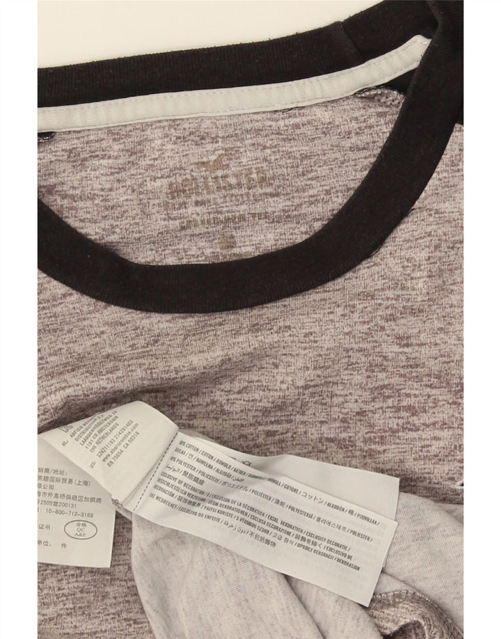 Hollister Herre grafisk top Langærmet mellemgrå Colourblock Bomuld