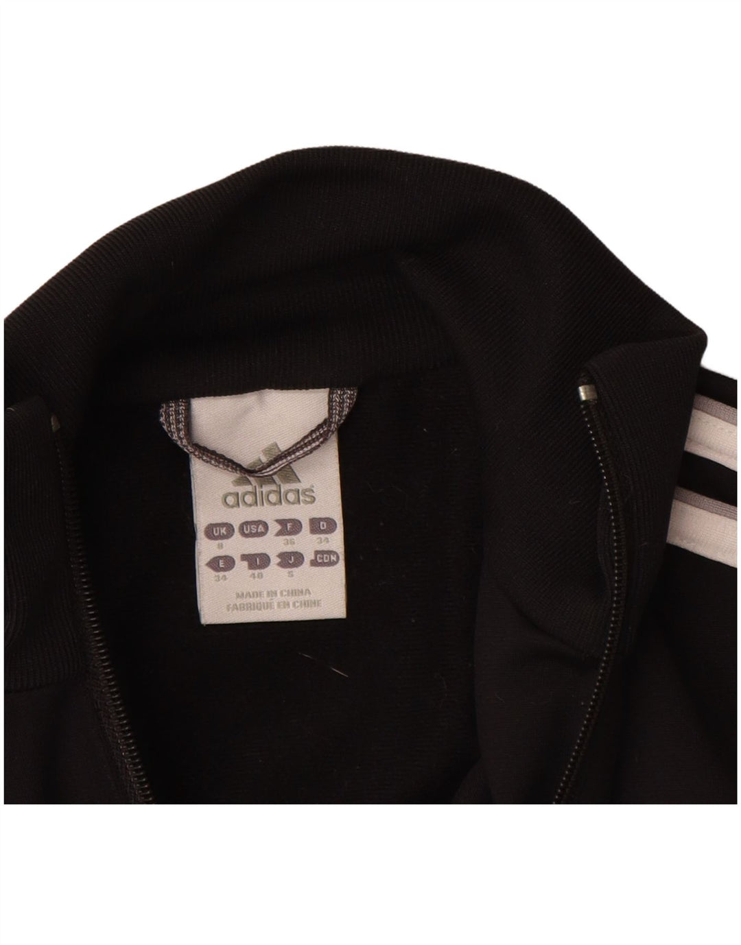 ADIDAS træningsdragt topjakke til kvinder UK 8 Lille sort polyester