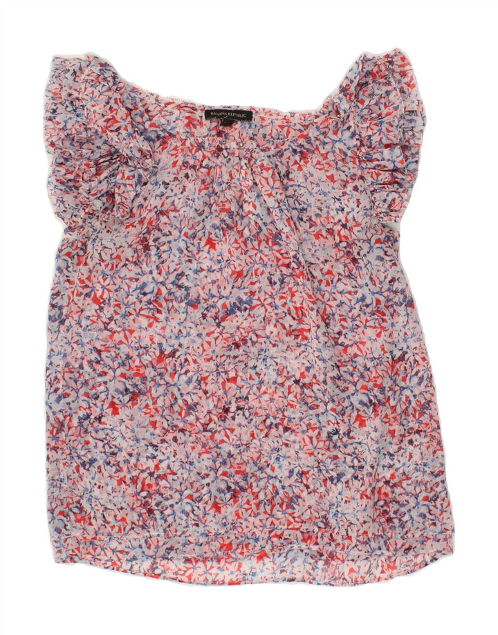 BANANA REPUBLIC Womens Blouse Top UK 2 2XS Multicoloured Floral Polyester Vintage Banana Republic and Second-Hand Banana Republic from Messina Hembry 