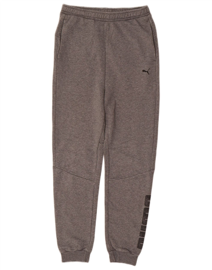 PUMA Boys Graphic Tracksuit Trousers Joggers 13-14 Years Grey