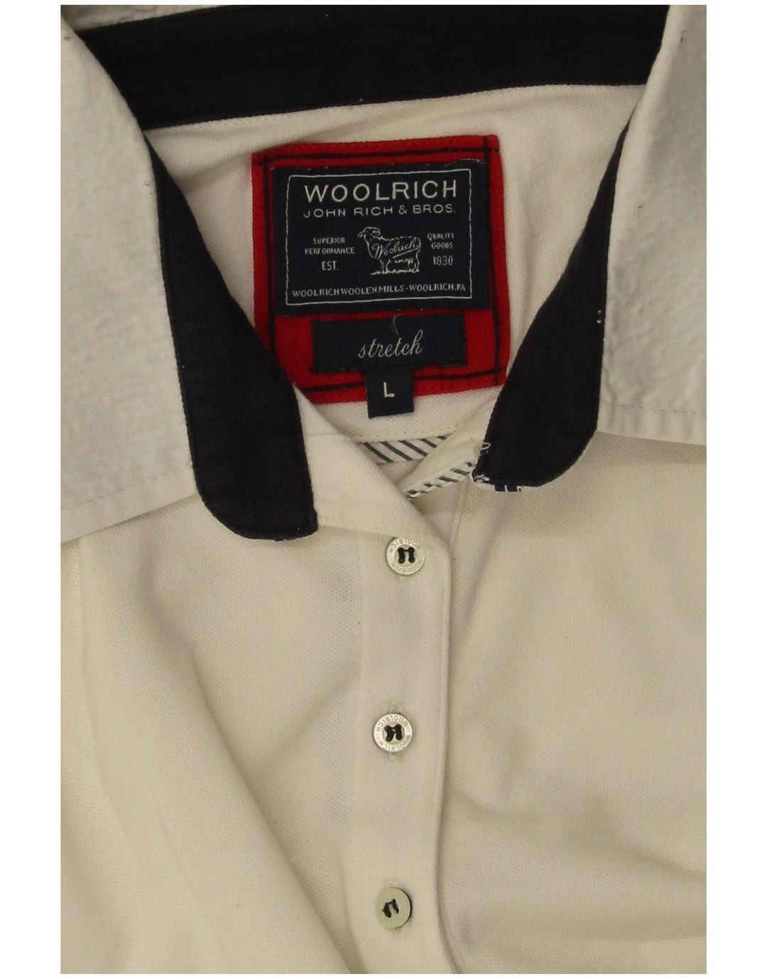 Woolrich Dame Polo Shirt UK 14 Large Off White