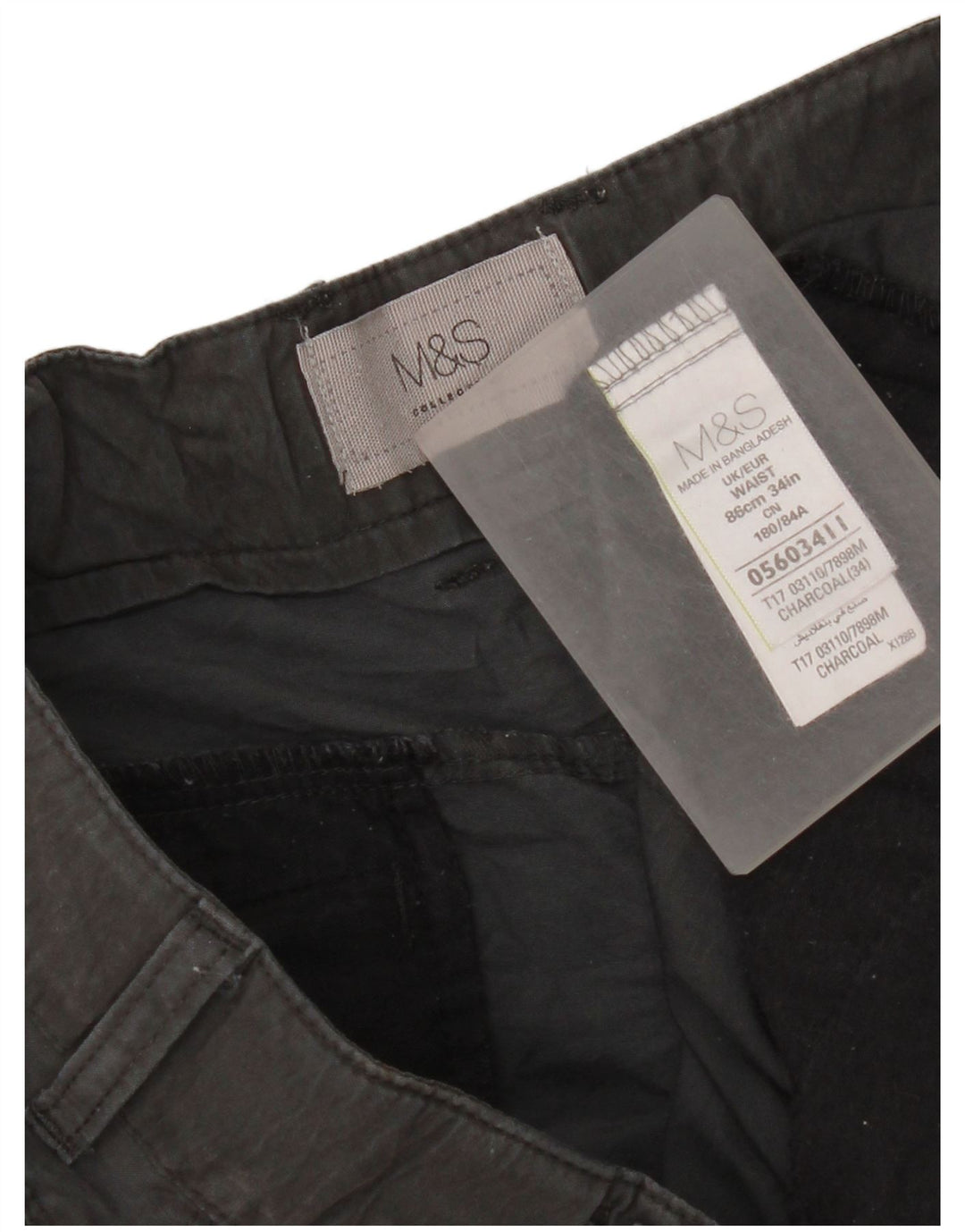 Marks & Spencer Herre Cargo Shorts W34 Large Grå Bomuld