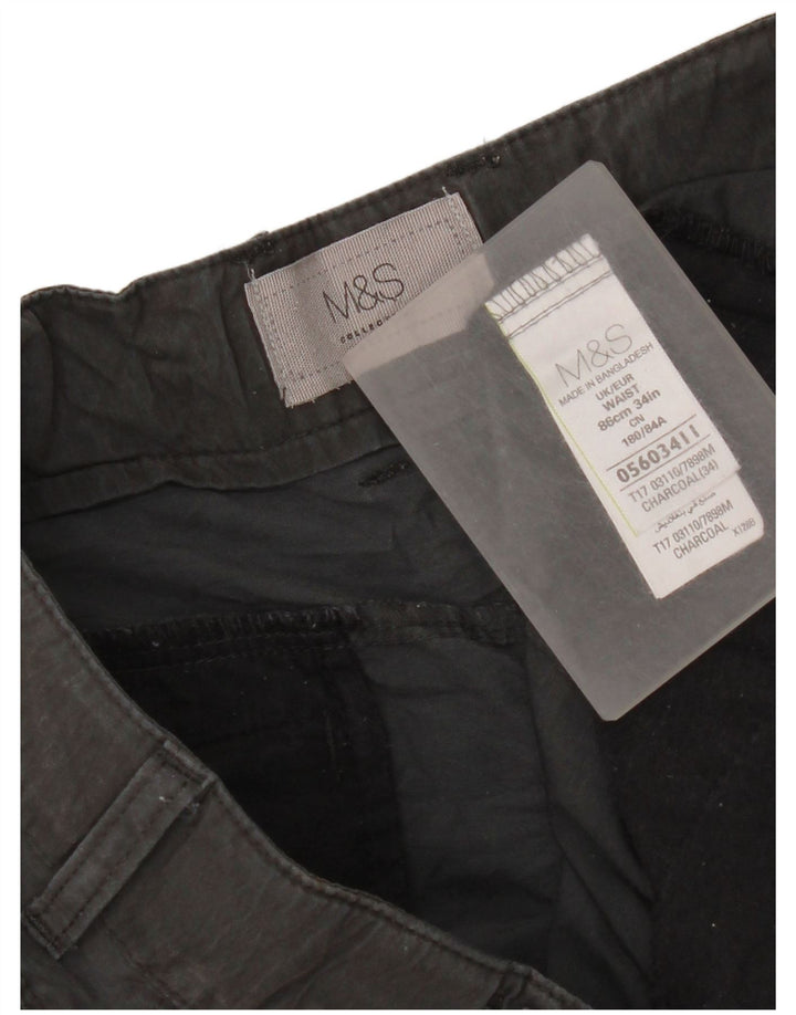 Marks & Spencer Herre Cargo Shorts W34 Large Grå Bomuld