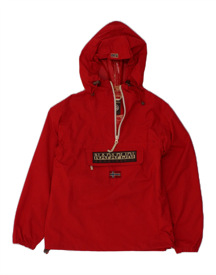 NAPAPIJRI Boys Hooded Anorak Jacket 11-12 Years Red Nylon Vintage Napapijri and Second-Hand Napapijri from Messina Hembry 