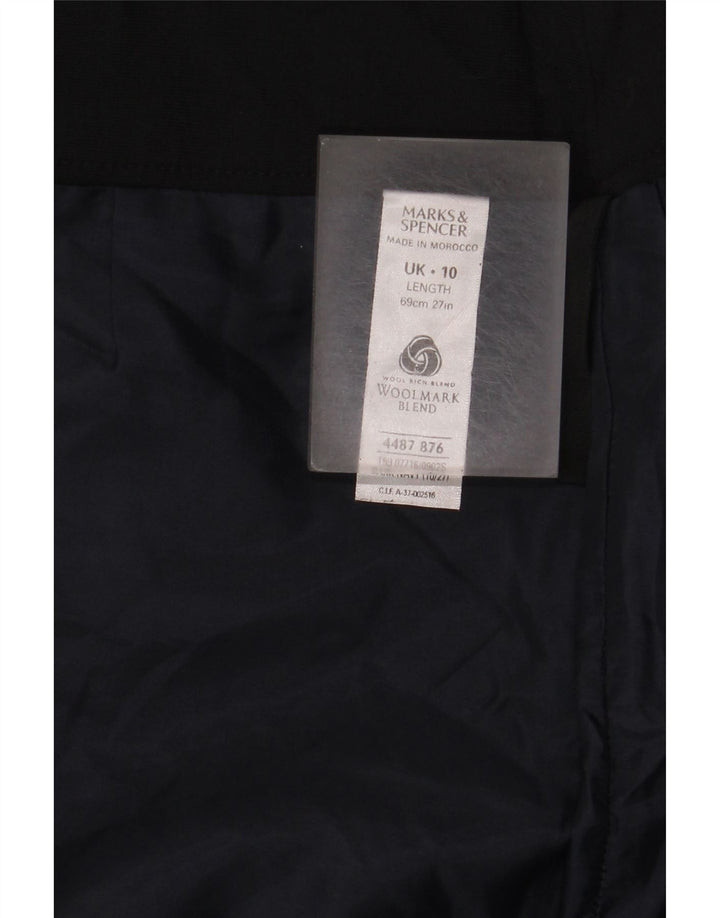 Marks & Spencer Pencil Nederdel til kvinder UK 10 Small W28 Navy Blue Polyester