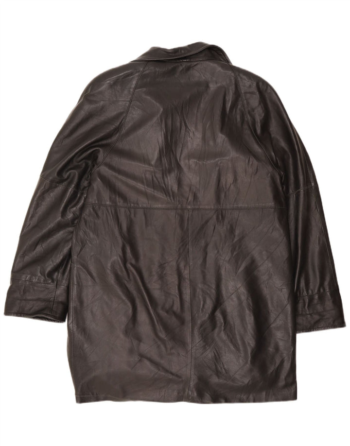 Vintage læderfrakke til kvinder UK 16 Large Black