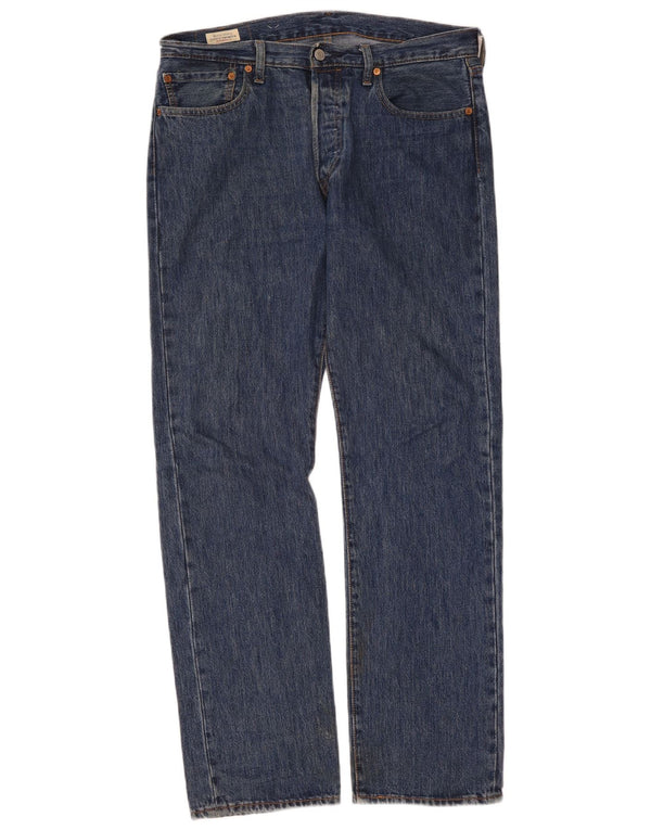 LEVI'S Herre 501 Straight Jeans W33 L32 Blå Bomuld