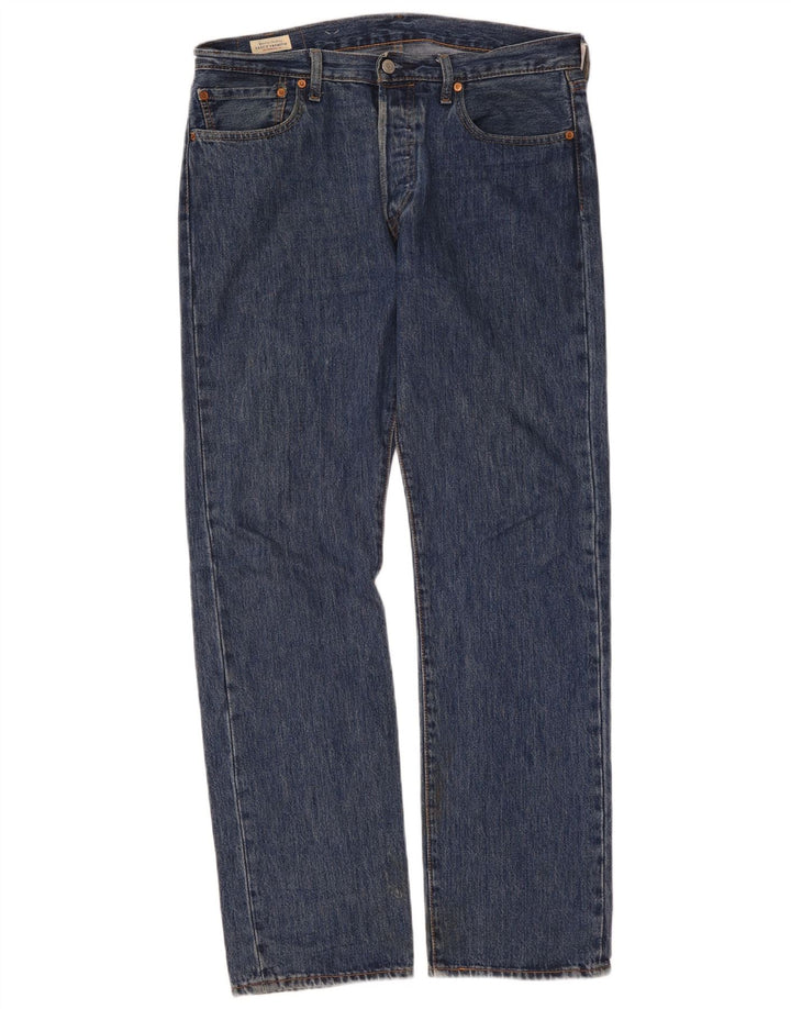 LEVI'S Herre 501 Straight Jeans W33 L32 Blå Bomuld