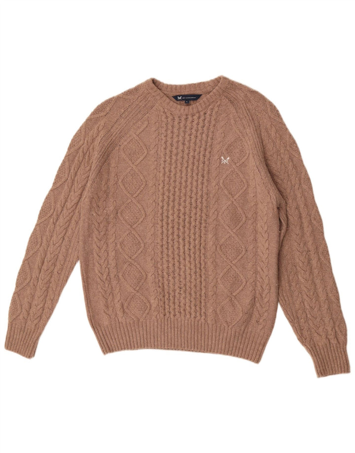 Crew Tøj Herre Crew Neck Jumper Sweater Stor Brun Viscose
