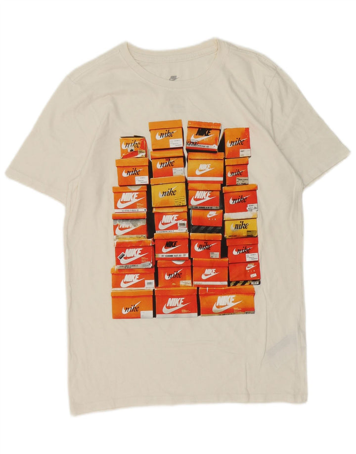 Nike Herre Athletic Cut Grafisk T-Shirt Top Lille hvid Bomuld