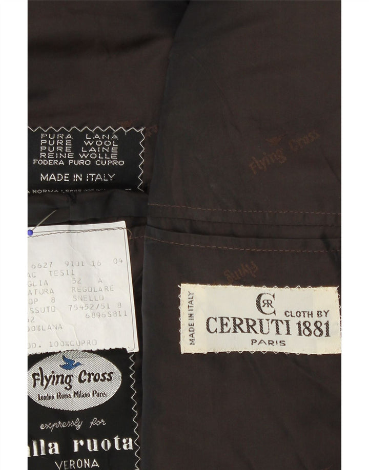 Cerruti 1881 herre dobbeltradet blazerjakke IT 52 XL brun uld klassisk