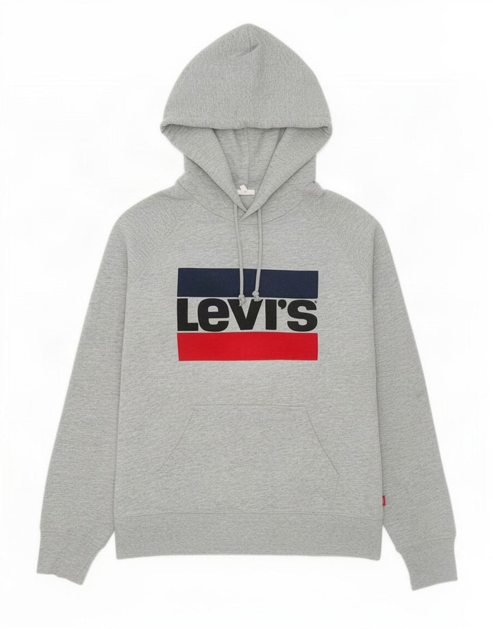 Levi's Grafisk hættetrøje til mænd, lille grå bomuld