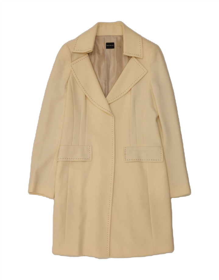 PENNY BLACK Womens Overcoat UK 10 Small Off White Wool Vintage Penny Black and Second-Hand Penny Black from Messina Hembry 