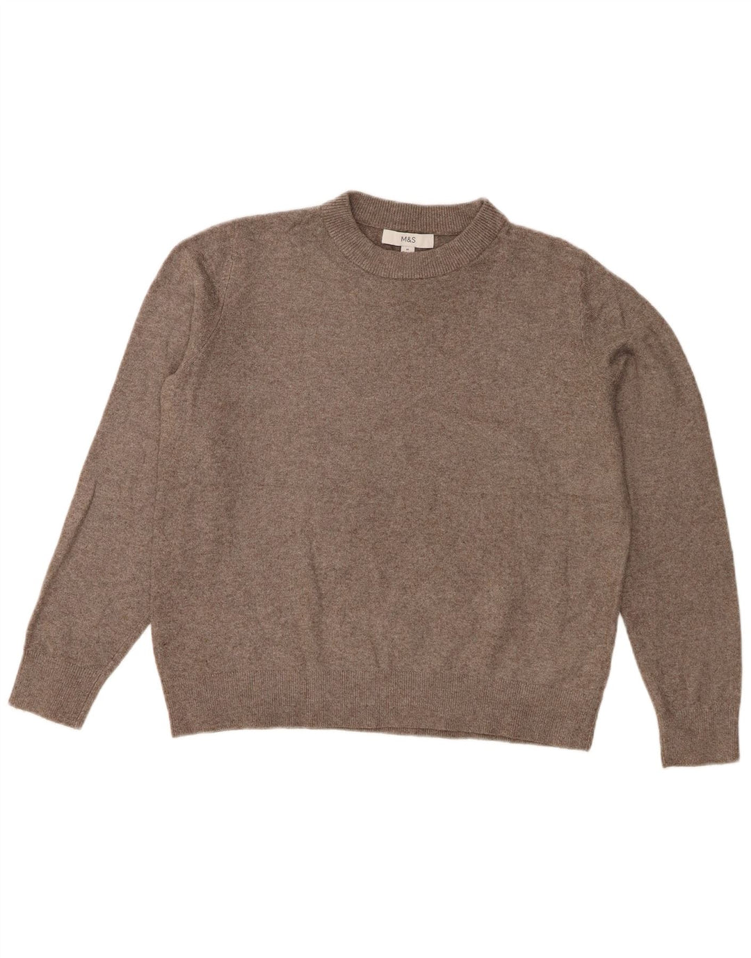 Marks & Spencer dametrøjetrøje med rund hals DK 14 mellemgrå polyester