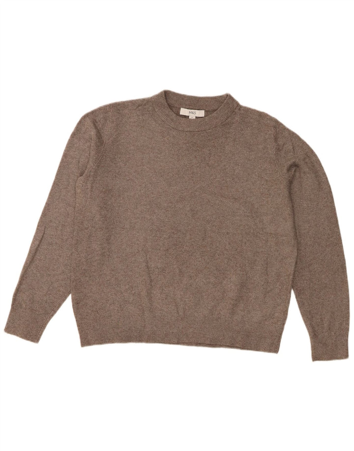 Marks & Spencer dametrøjetrøje med rund hals DK 14 mellemgrå polyester