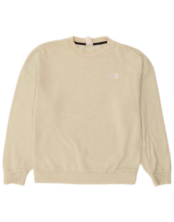 The North Face Dame Sweatshirt Jumper UK 14 Medium Off White Bomuld