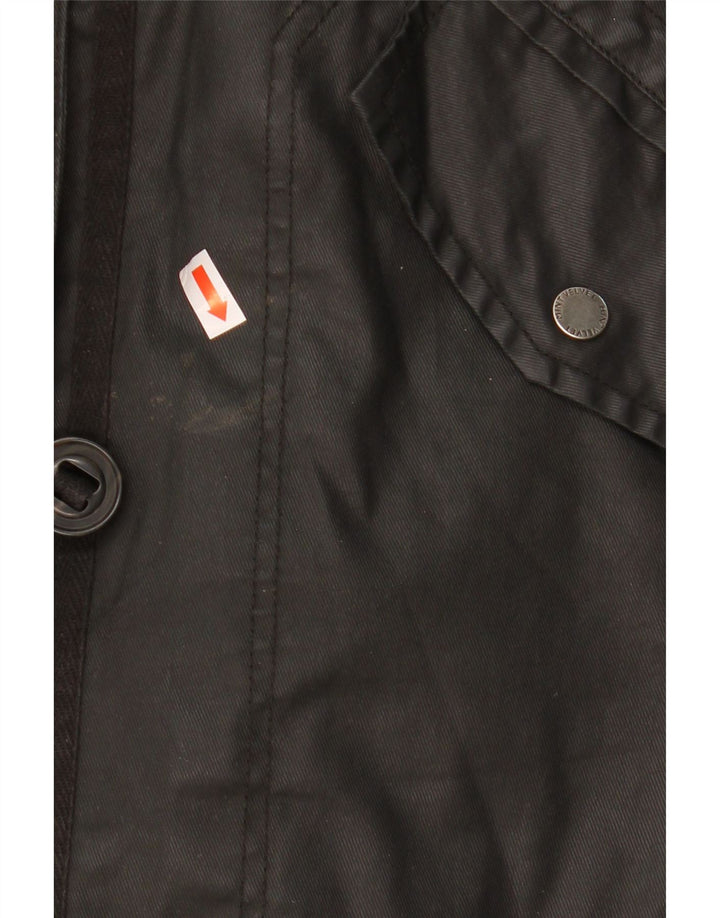 MINT VELVET Womens Hooded Parka Jacket UK 12 Medium Black Cotton Vintage MINT VELVET and Second-Hand MINT VELVET from Messina Hembry 