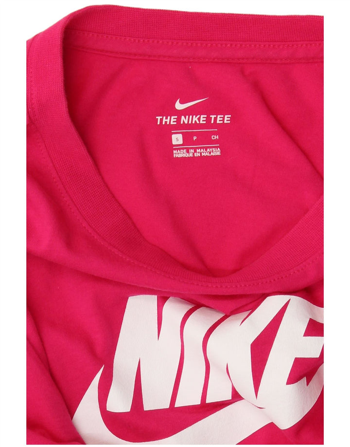 Nike Womens Crop Oversized grafisk T-shirt top UK 10 Small Pink