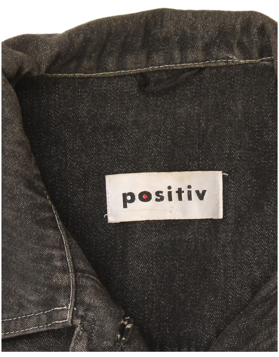 Vintage Dame Crop Denim Jacket UK 12 Medium Grey Colourblock