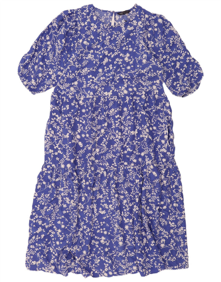 MARKS & SPENCER Regular Maxi-kjole til kvinder UK 16 Large Blue Floral