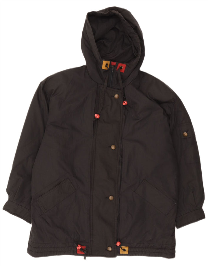 C & A Dame Hætte Oversized Windbreaker Jacket UK 12 Medium Sort