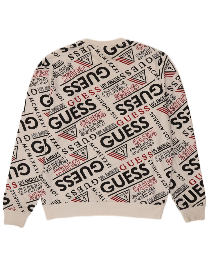 Guess Herre grafisk sweatshirt Jumper Medium Hvid Bomuld