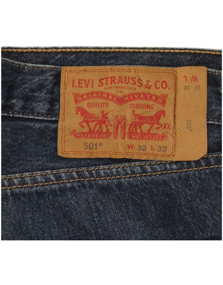 LEVI'S Herre 501 Straight Jeans W32 L29 Blå Bomuld