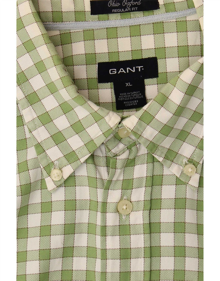 Gant Herre Regular Fit skjorte XL Grøn Gingham Bomuld