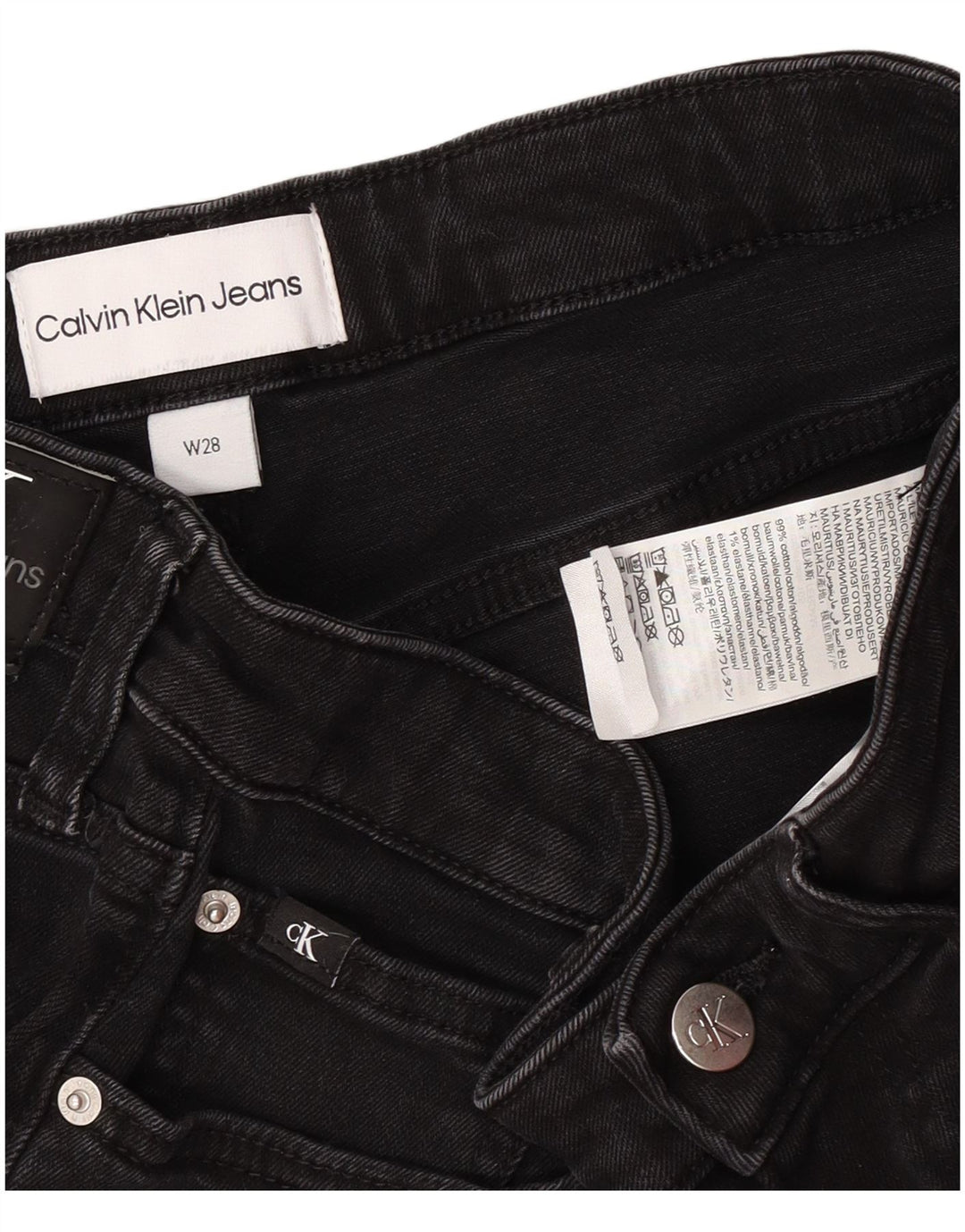 Calvin Klein denimshorts til kvinder W28 Mellem sort bomuld
