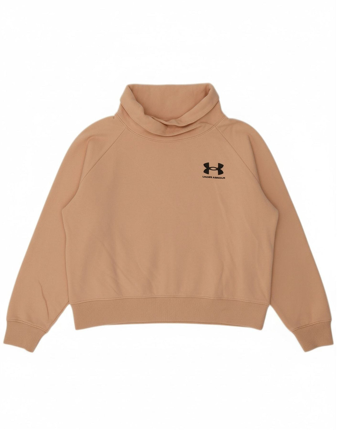UNDER ARMOUR Womens Oversized Sweatshirt Jumper UK 6 XS Beige Cotton