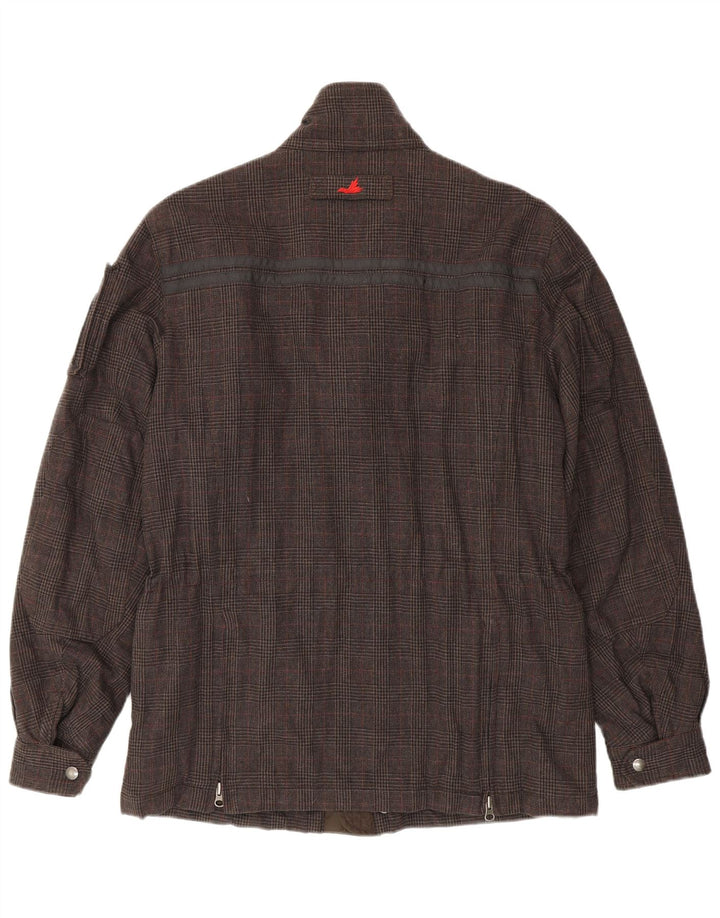 Museum Herre Windbreaker Jacket UK 40 Large Brown Houndstooth Bomuld
