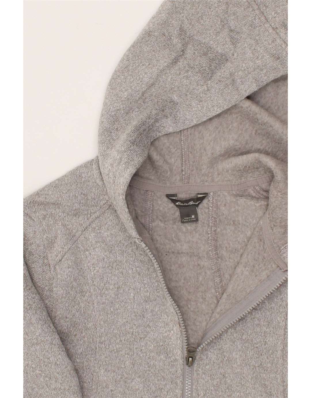 EDDIE BAUER Womens Zip Hoodie Sweater UK 14 Medium Grey Polyester Vintage Eddie Bauer and Second-Hand Eddie Bauer from Messina Hembry 