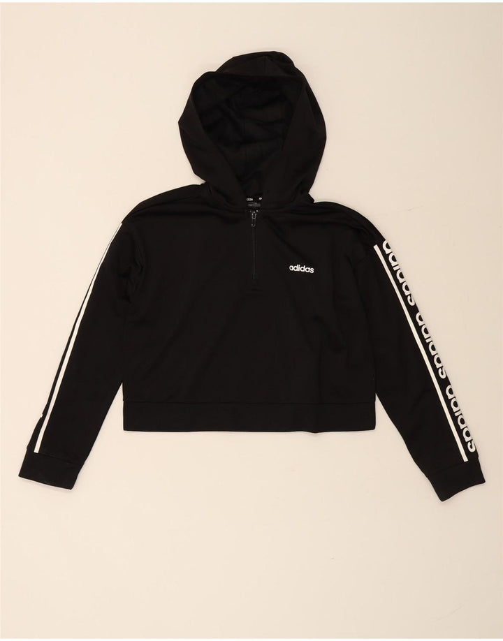 Adidas Dame Oversized grafisk hættetrøje Jumper UK 8/10 Small Black Polyester